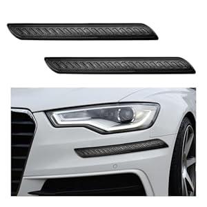 2 PCS Car Bumper Anti-Scratch Strips, Front and Rear Corner Bumper Guard Protector, Auto Rubber Bumper Anti Collision Decorative Trim, Universal for Most Cars, SUVs, Trucks (Long, White)