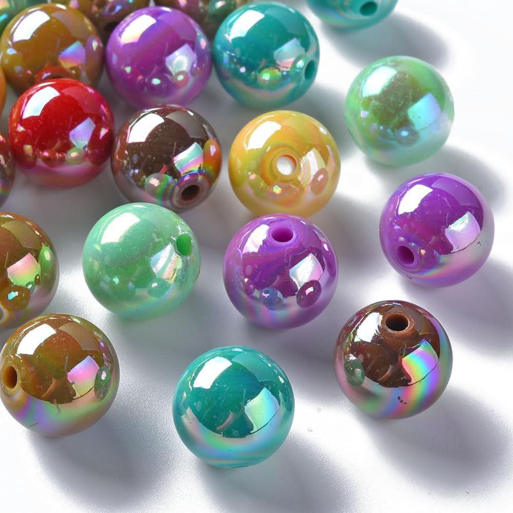DanLingJewelry 220Pcs 16mm AB Color Acrylic Bubblegum Beads Opaque Round Beads Round Spacer Beads for Crafts Making Supplies