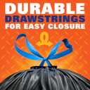 Hefty Strong 30 Gallon Trash Bags, Large Trash Bags 30 Gallon Size, Durable Drawstring Enclosure, Resists Punctures, Leaks, and Tears, Black, Unscented, 56 Bags