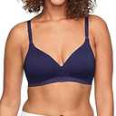 Warner's Women's Cloud 9 Super Soft Wireless Lightly Lined Comfort Bra, Evening Blue, 36D