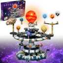 Spinning Solar System Space Building Kit,Compatible with Lego Space with 9 Planets Rotatable & Rocket Sets STEM Educational Space Toy Solar System for Kids for Boys Girls 6-14 and Adults(964 Pcs)