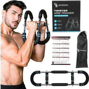 Twister Arm trainer for Men & Women  Adjustable (40-90 lbs) Chest & Arm Workout Equipment Portable Spring Home Gym Strength Trainer with 4 Spring, Anti-Slip Handles for Easy Grip & Carry Bag