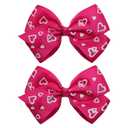 Red Hair Bow Clips for Girls 2Pcs Valentines Hair Bows Alligator Clips Rose Pink Bows Hearts Hair Accessories for Women Red Hair Clip Gift