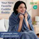 Ultra Soft Fleece Blanket Throw Size - Flannel Fleece Luxury Throw Blanket - Lightweight for Couch Bed Chair - Thick, Warm & Breathable - All Season Cozy Anti-Static Microplush Bedding, Washed Blue