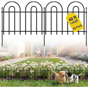 28 Pack Decorative Garden Fence Panels - 40ft x 17in Animal Barrier No Dig Fence Garden Fencing Dog Fence Outdoor for Yard Anti Digging Defense Barrier Garden Edging Border Arched Decorative Fence