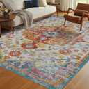 Area Rugs 8x10 Large Rug for Living Room Orange/Beige/Teal