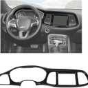 Voodonala Dashboard Instrument Cluster Panel Cover Trim for Dodge Challenger 2015-2026, Center Console Gauge Cluster Protector Interior Accessories, Black 4pcs