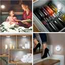 Alivation Motion Sensor Light Indoor, LED Closet Light Battery Operated, Night Light Under Cabinet Lighting, 3 AA Battery Powered, Puck Lights for Wall, Stair, Dimmable (6 Pack)
