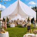 50ft x 40ft White Ceiling Drapes 10-Pack for Wedding Party Hang-Kit