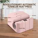 HTVRONT Auto Tumbler Heat Press Machine - Mug Heat Press Heat Up Fast & Even, Professional Tumbler Press High-Security for 2.9-3.2inch Sublimation Tumblers, Cups, Glasses and Mugs (Pink)