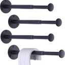 4 Pack Retractable Hanger Holder for Laundry Room, Wall Mount Organizer Rack for Lightweight Clothes, Space Saving Laundry Hook Rod, Keep Empty Hangers Handy, Black