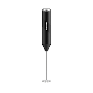 Bonsenkitchen Powerful Milk Frother for Coffee, Fast Handheld Drink Mixer with Stainless Steel Whisk, Battery Operated Hand Frother Stirrer Wand-Black