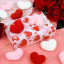 CCINEE 15PCS Valentines Heart Hanging Knit Ornaments, Red Pink White Valentines Crochet Bowl Vase Filler for Valentine's Day Mother's Day Decor