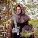 Crusader Knight Toy Sword,27.5" Plastics Sword Medieval Warrior Costume Accessories for Halloween Cosplay LARP,Props