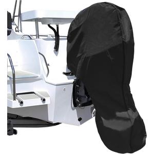 iCOVER Outboard Motor Covers, Trailerable Full Boat Engine Cover Waterproof Heavy Duty Oxford Fabric with Zipper, Fits15-20HP Motors