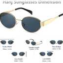 Hanj Trendy Oval Vintage 90s Sunglasses for Women, Retro Sun Glasses, Classic Shades UV Protection