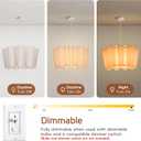 Littleglovo 15.7" Pendant Lights Kitchen Island, 1-Light Linen Petal Lampshade Dining Room Light Fixture Modern Chandeliers Hanging Pendant Lighting for Bedroom Nursery Living Room Foyer Entryway