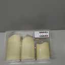 Creative Co-Op 3' Round LED Wax Pillar Candles - Set of 3 Sizes (3' H, 5' H, 4' H), 6 Hour Timers & Remote (Requires AAA Batteries)
