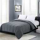 Homelike Moment Comforters Queen Size - Grey Duvet Insert Down Alternative Bed Queen Comforter, Lightweight Bedding Comforters Full Size Quilted Soft All Season Reversible Dark Gray/Light Grey