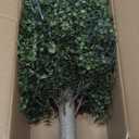 INSPRING 27'' Artificial Boxwood Topiary Trees Outdoor Fake Bushes Plants UV Resistant Evergreen Shrubs with Metal Ground Spike for Porch Patio Garden, 1 Pack