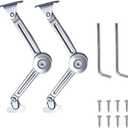 2 Pack Toy Box Soft-Close Hinge, Heavy-Duty Lid Support Hinge, Adjustable Tension, Suitable for Wooden Jewelry Boxes and Storage Boxes, and Flip-Up Cabinet Doors (Silver-2 Pack)