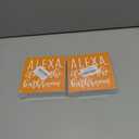 2 x SJNH Funny Bathroom Orange Wood Sign Alexa Clean the Bathroom | ﻿ Funny Bathroom Wood Block Sign for Bathroom Shelf Toilet Restroom