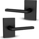 Mega Handles Glamor Dummy Lever, Door Handle Set for Closet or French Doors, Single Side Door Levers, Non-Turning, Fits All Standard Door Sizes, Screws Included - Matte Black (2 Pack)