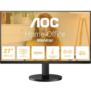 AOC Computer Monitor 68.6 Cm (27") 3840 X 2160 Pixels 4K, W128925044 ((27) 3840 X 2160 Pixels 4K Ultra Hd Led Black) (Speakers - Height Adjust)