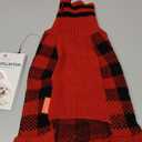 KYEESE Dog Christmas Sweater Dress with Bowtie Checkered, Turtleneck Dog Sweater for Small Dogs Girl with Leash Hole, Holiday Warm Pet Sweaters Dress, Red, Medium (Medium (6-13lbs), 09#Red Plaid)