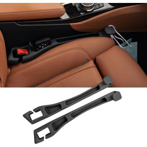 Car Seat Gap Filler and Organizer with Integrated Hook (Set of 2) Blocks Lost Items, Holds Phone, Keys and Wallet Universal Fit for Cars, SUVs and Trucks