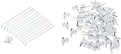 ClosetMaid 12-Inch Support Brackets and Back Wall Clips for Wire Shelving (48-Pack), White