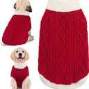 Small Dog Sweaters with Leash Hole Turtleneck Dog Sweaters Knitwear Boys Girls Warm Soft and High Stretch Pet Clothes for Fall WinterPet Shirts for Kitten Puppy Red Large