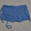 WDIRARA Women's Tie Side Knitted Mini Shorts High Waist Elastic Waisted Summer Cute Shorts (Light Blue)