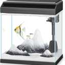 PONDON 4 Gallon Fish Tank with Detachable Lid, Low-Iron Glass Aquarium Starter Kit with LED Light, Beginner-Friendly Betta Aquarium with Removable Filtration