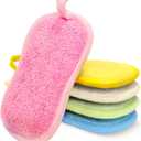 5 PCS Sponges, Non-Scratch Dish Sponge for Kitchen Household Bathroom Cleaning, Multicolour Dual Sided Kitchen Sponges Reusable Microfiber