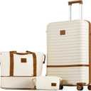 Joyway 28 Inch Large Luggage Hardside Suitcase with Spinner Wheel, Lightweight 3 Piece Suitcase Set with TSA Lock(White)