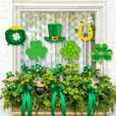 Pickmesh 6 Pcs 12" H St. Patrick's Day Yard Sign Shamrock Metal Yard Sign Irish Barn Garden Stake for Planter Pot Walkway Pathway Saint Patricks Outdoor Decor Lawn Decoration