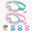 Vvinca Kids Goggles with Comfort Fabric Strap, Kids Swim Goggles Wide View Anti-Fog/UV No Leaking Swimming Goggles for 3-14