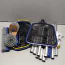 Poolvio 5-in-1 Pool Cleaning Kit - Includes Semi-Deep Skimmer Net, Aluminum Leaf Rake, 20' Pool Brush with 13ft Adjustable Pole