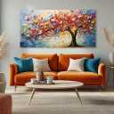 IDAFU Butterfly Tree Canvas Wall Art, Colorful Tree of Life Canvas Painting for Home Office Farmhouse, Ready to Hang, Butterfly Tree Wall Art, 60"L x 30"W