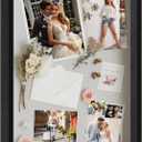 QDSSDECO 16" x 20" Shadow Box Frame, Linen Back, Real Glass,Black