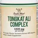 Tongkat Ali 1,020mg, 200:1, Hormone Support For Men + Women, 60 Capsules, Best By 07/2028