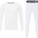 DEVOROPA Youth Boys Compression Shirts & Pants Kids Long Sleeve Undershirts Sports Leggings Athletic Base Layer Tights Set (Medium)