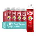 Sparkling Ice, Fruit Punch Sparkling Water, Zero Sugar Flavored Water, with Vitamins and Antioxidants, Low Calorie Beverage, 17 fl oz Bottles (Pack of 12)