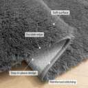 Amazon Basics Fluffy Washable Area Rug, Shaggy Carpet for Living Room, Bedroom, 5' W 7' L, Dark Gray