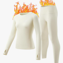 Long Johns for Women Thermal Underwear Soft Fleece Lined Base Layer Set Pajama Set Thermal Top Bottom for Cold Weather XL