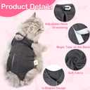 Cat Recovery Suit for Abdominal Wounds or Skin Diseases, Cat Onesie for Cats After Surgery Female Kitten Recovery Suit, Breathable E-Collar Alternative for Cats After Spay Anti Licking Wounds, Large