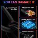 Amavasion USB-C to Magnetic 3 Charging Cable (6.6ft), 140W Fast Charging Replacement for MacBook Air & Pro, Secure Magnetic Connect, Braided Cable Black