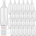 24 Pack 10 oz Clear Plastic Spray Bottles Set with 6 Funnels & 24 Color Labels- Fine Mist Plastic Sprayer, Empty Refillable Bottles with Pump Spray Cap for Essential Oils, Travel, Perfumes