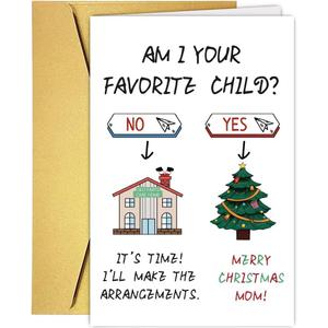 Funny Christmas Card for Mom Mother Stepmother, Hilarious Mom Christmas Card&Gift from Son Daughter Children, Hilarious Mommy Xmas Gift for Her (#10)